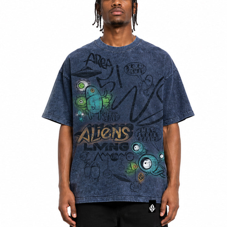 Aliens among us tee Navy