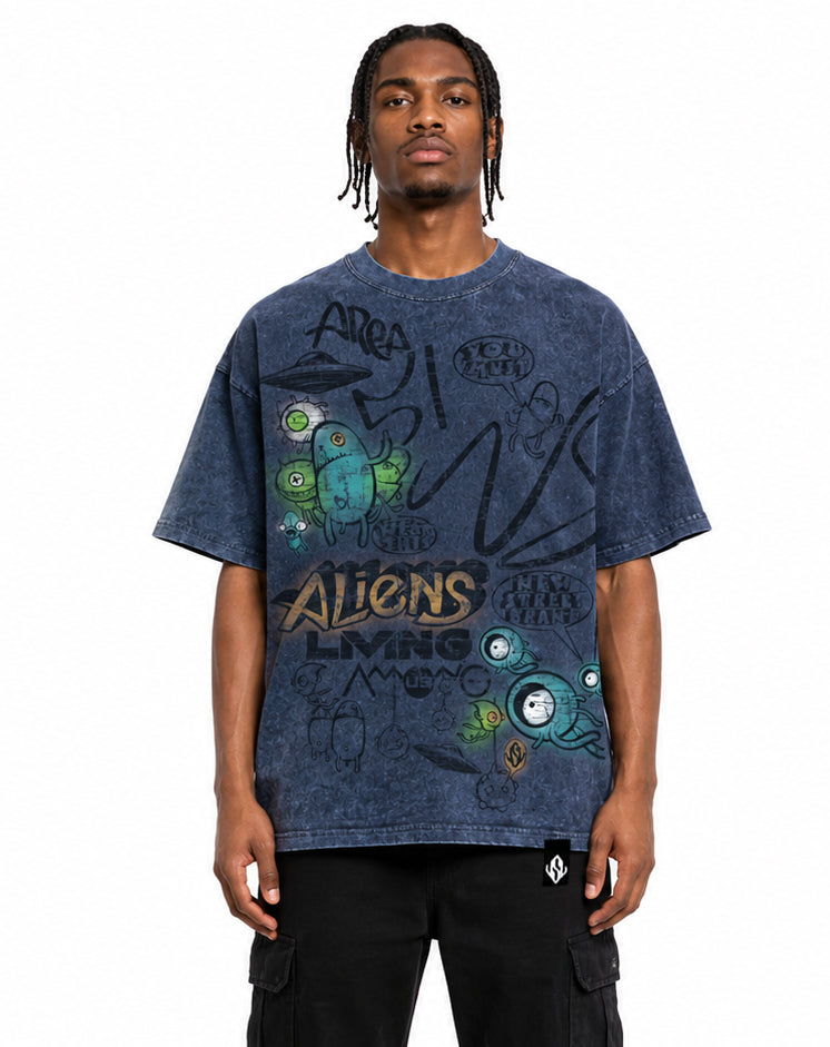 Aliens among us tee Navy